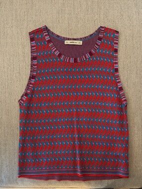 Zara Red & Blue Knit Tank Top